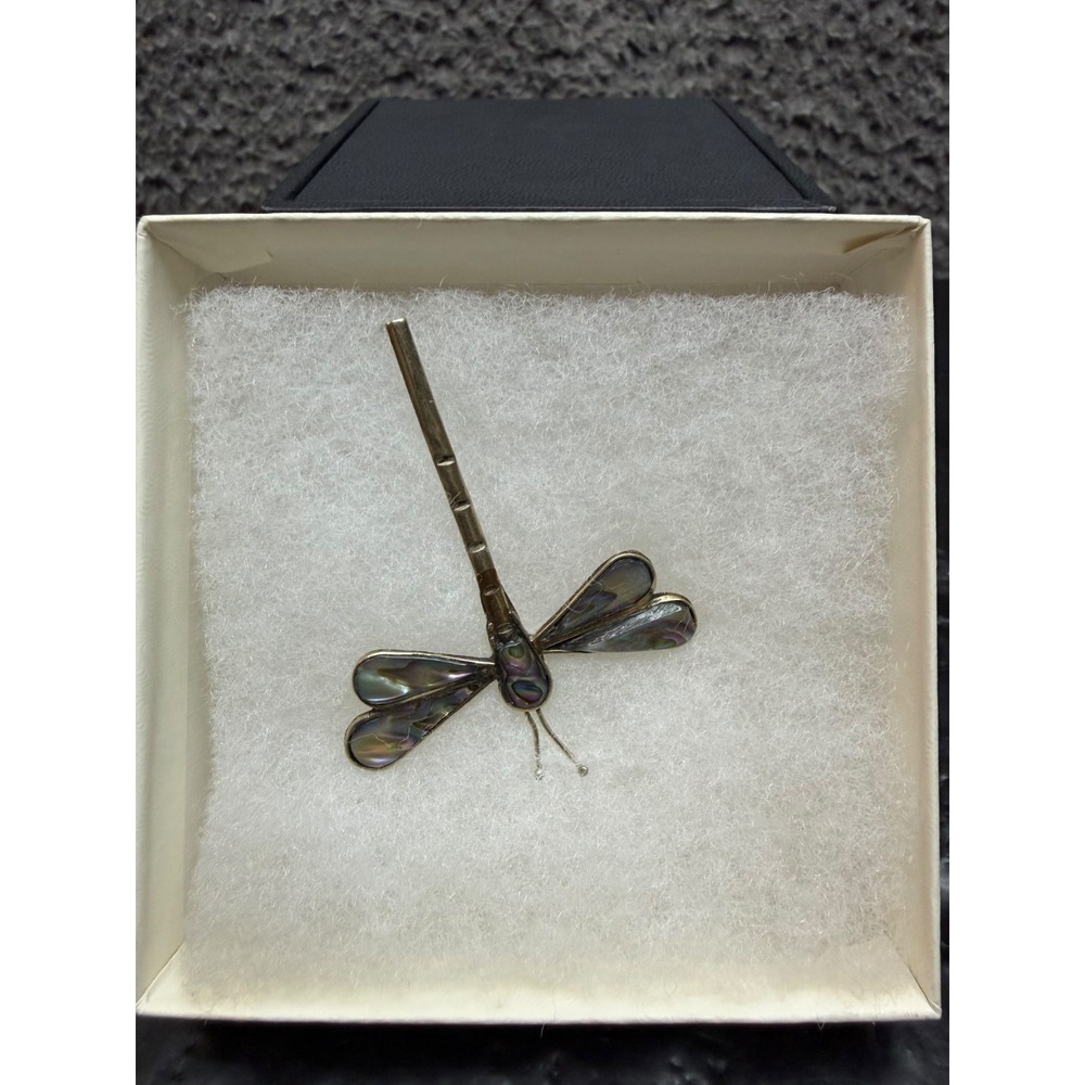 Catherine's House Of Silver Designer Sterling Abalone Shell Dragonfly Brooch